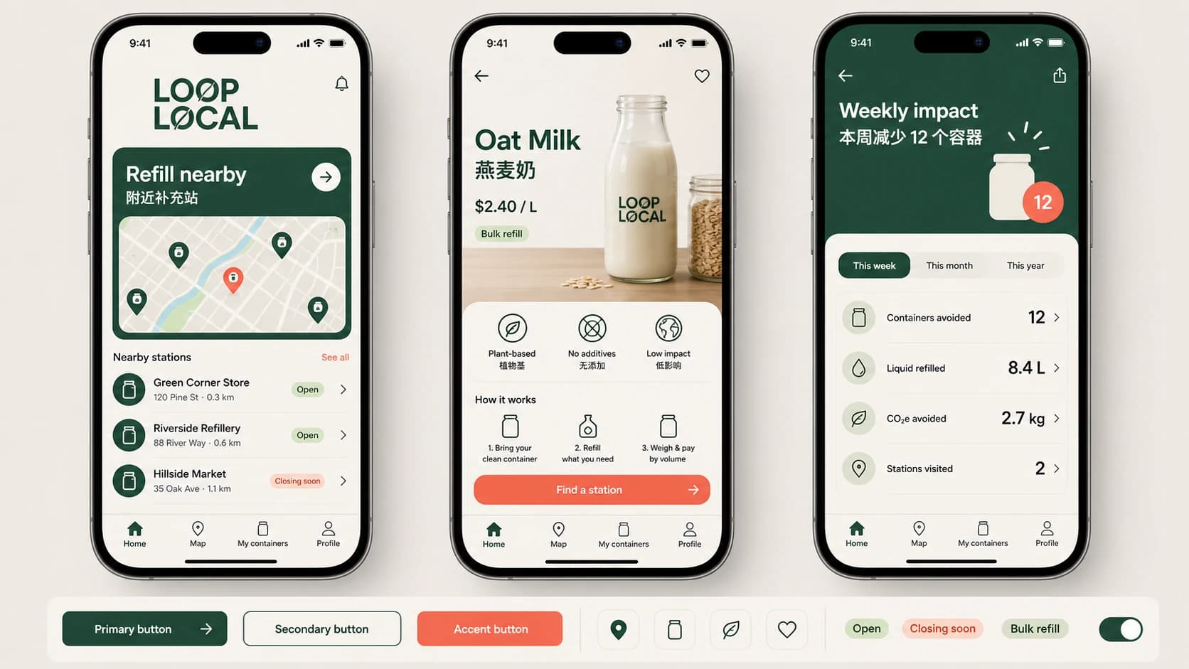 Concept di UI mobile bilingue