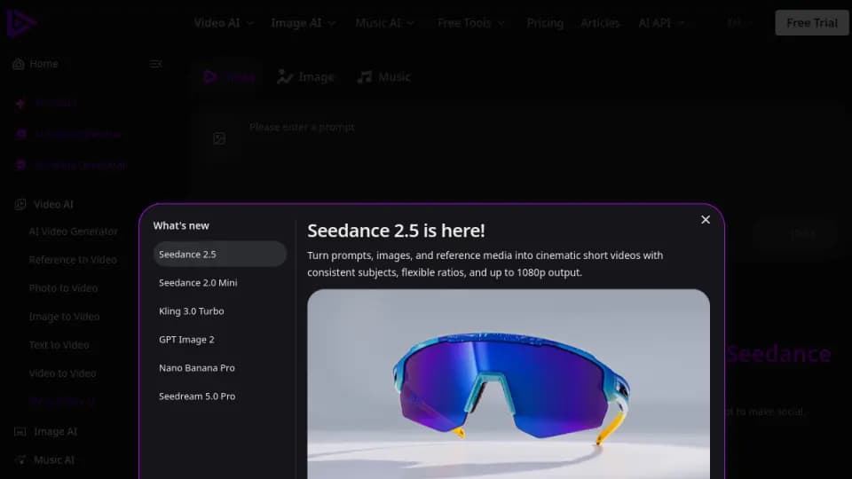SeeVido AI: A multimodal studio for images, video, and music that is useful for social content, marketing concepts, and turning a still image into a broader campaign asset.