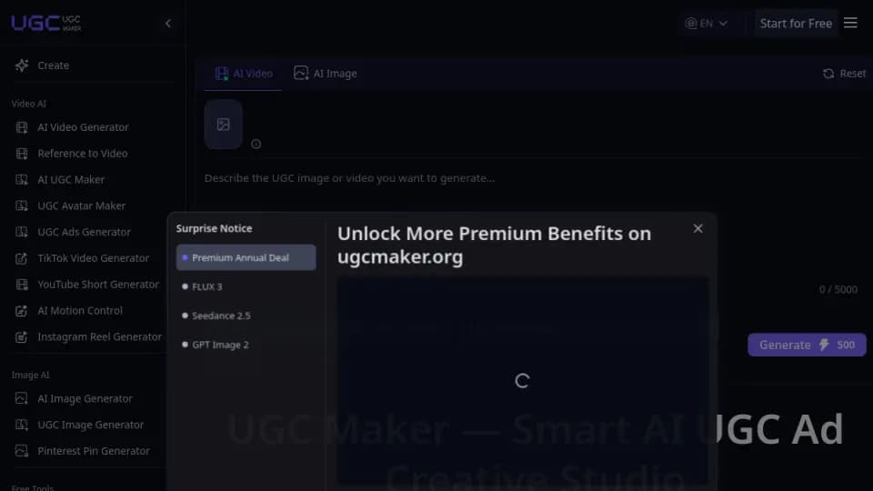 UGC Maker AI: A UGC-focused generator for product visuals, image ads, creator-style concepts, and social campaigns where speed and channel-ready creative variations matter.